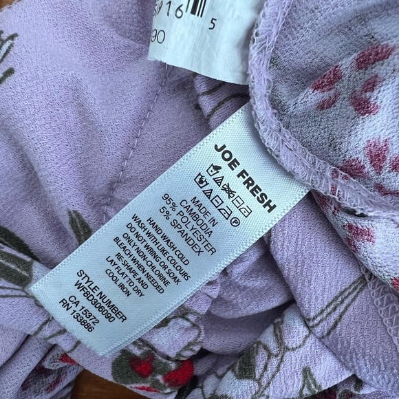 Joe Fresh Purple Floral Sleeveless V-Neck Sundress Large Women's - Picture 5 of 5